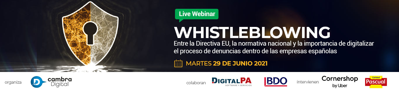 Webinar Gratuito Whistleblowing Cambra Digital, BDO, Cornershop by Uber, Calidad Pasqual
