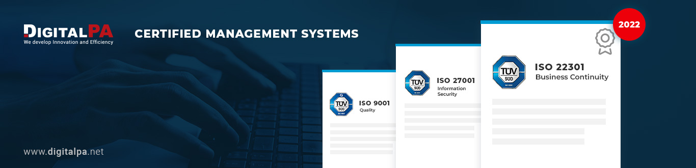 DigitalPA obtains the new ISO 22301 Business Continuity Management Certification